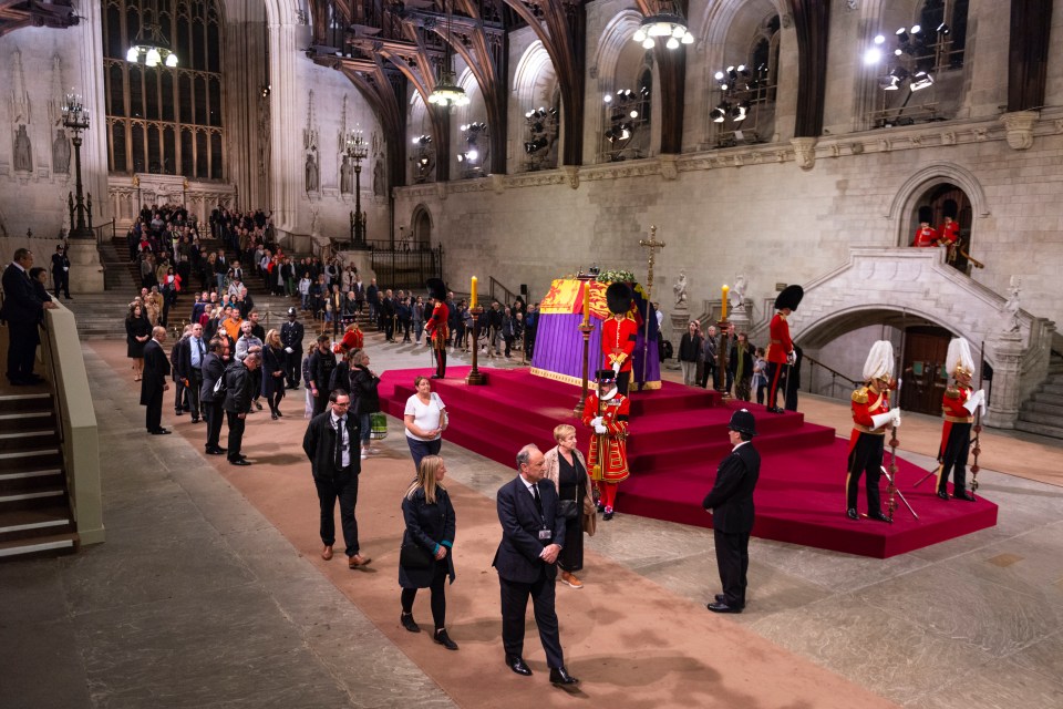 Mourners file past the Queen’s coffin to pay their respects to our longest serving monarch