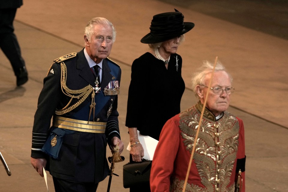 Fans said King Charles appeared to sway at Westminster Hall today