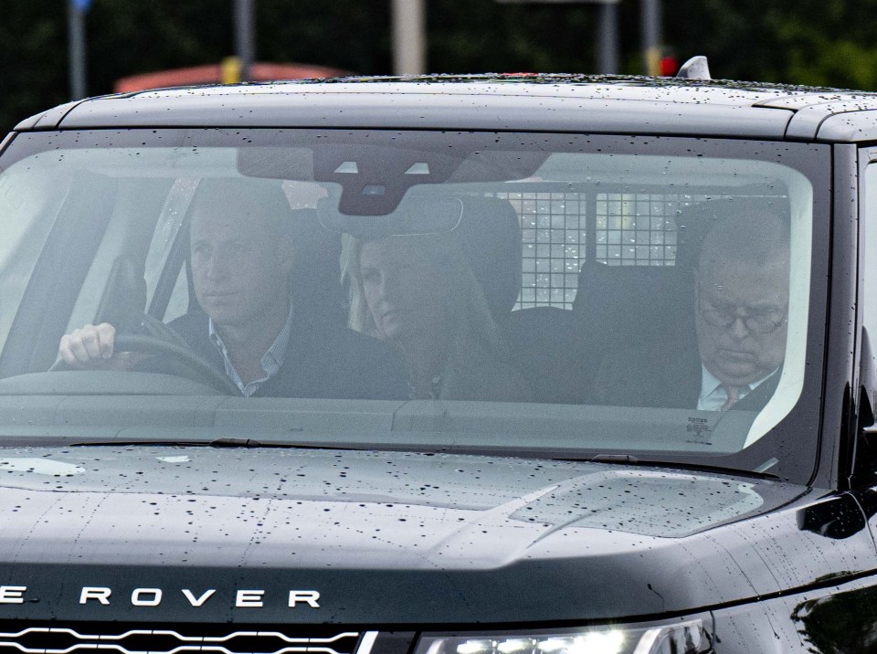 The Duke of Cambridge seen driving his family to Balmoral to be with Queen