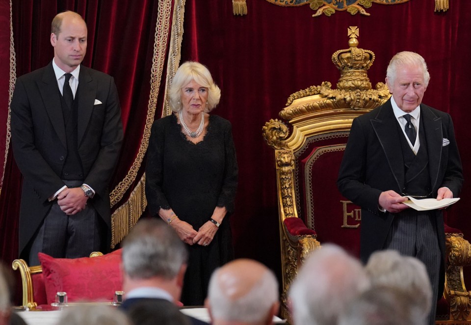 King Charles was watched by son Prince William and his Queen Consort, Camilla