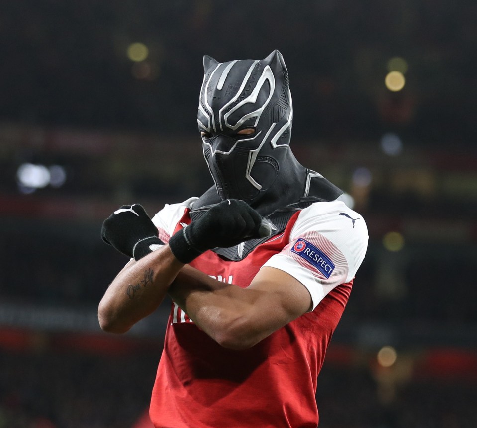 The striker is wearing a different mask to the superhero ones he has worn in the past