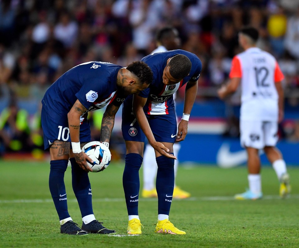 Neymar and Mbappe argued over a penalty against Montpellier in August