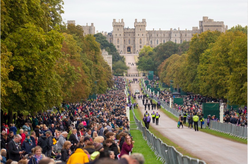 Mourners have lined the route of the Queen’s funeral procession