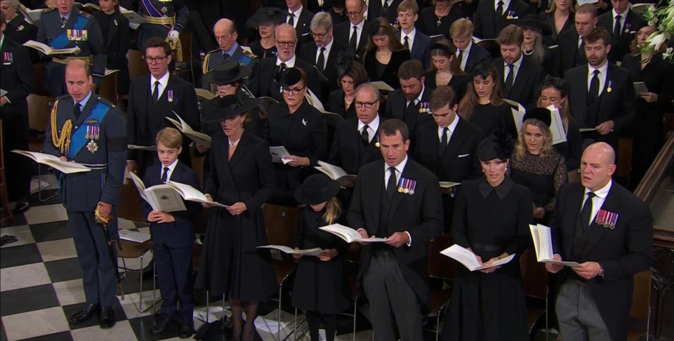 Members of the Royal Family were in the front row at the Abbey