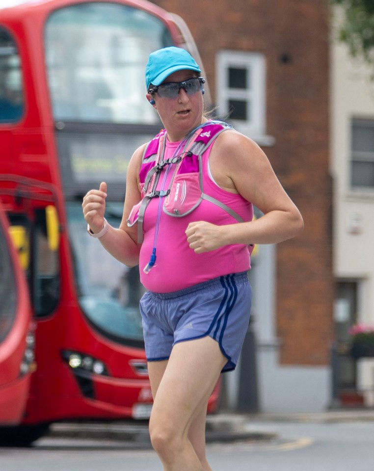 Honey G star Anna Georgette Gilford was seen going for a run