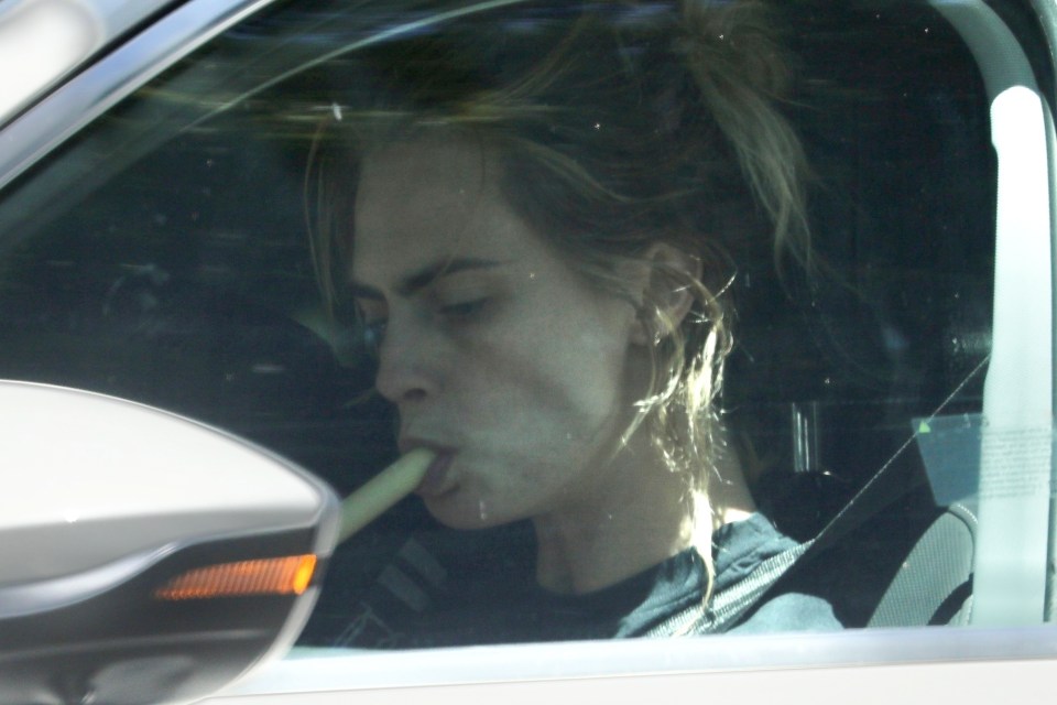 She was seen smoking heavily on a pipe while sitting in her car alone in LA