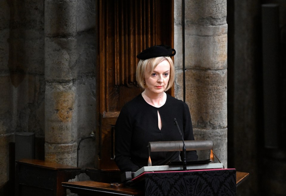 Prime Minister Liz Truss delivers a reading during the state funeral