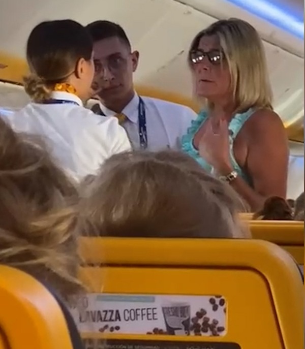 A 'paralytic' woman was escorted off a Ryanair flight