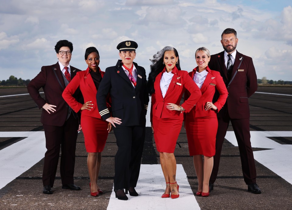 Virgin Atlantic crew join Drag Race judge Michelle Visage to champion individuality with Virgin Atlantic's updated gender identity policy