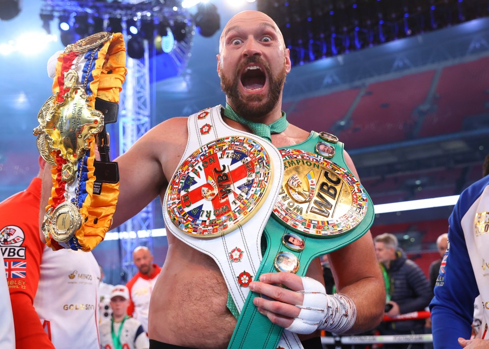 Tyson Fury is current holder of the WBC belt - the only one Usyk is missing from his collection