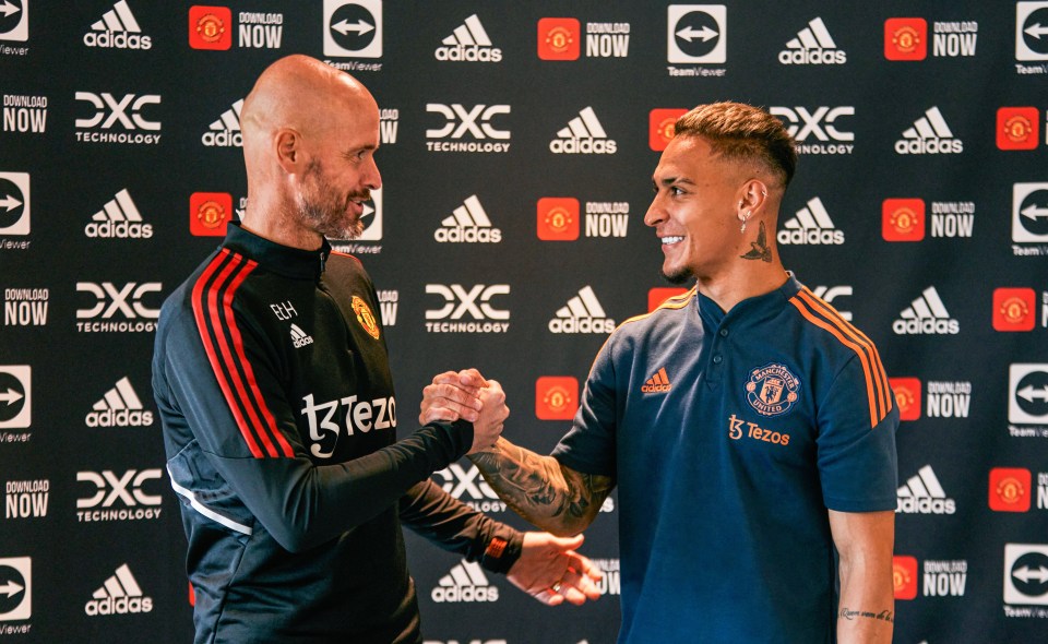 The winger was reunited with Ten Hag