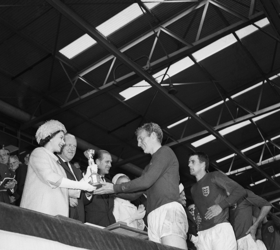 The Queen handed Bobby Moore the World Cup in 1966