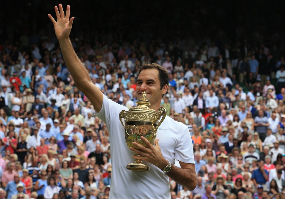 Federer won 20 Grand Slams – including a record EIGHT Wimbledons