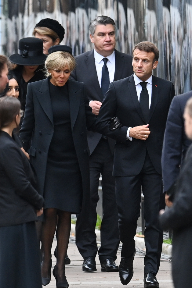 French President Emmanuel Macron was seen arriving with his wife Brigitte