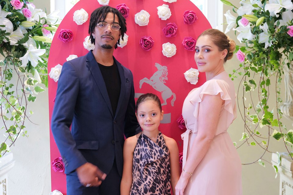 Fazer with girlfriend Ashley and their nine year old daughter Ava Rose