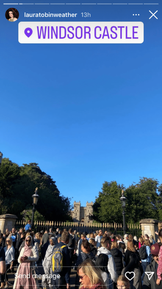 Laura captured the crowds walking past the Windsor Castle gates