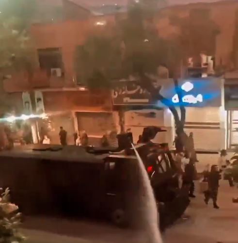 Police used water cannons to disperse demonstrators in Sanandaj