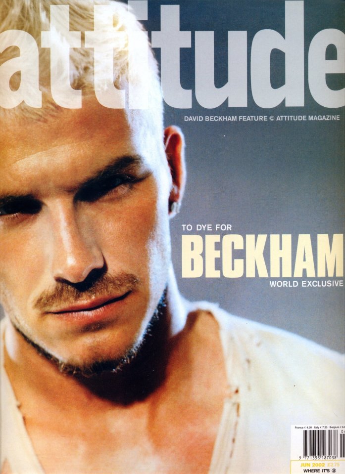 Becks was the cover star of gay mag Attitude in 2002