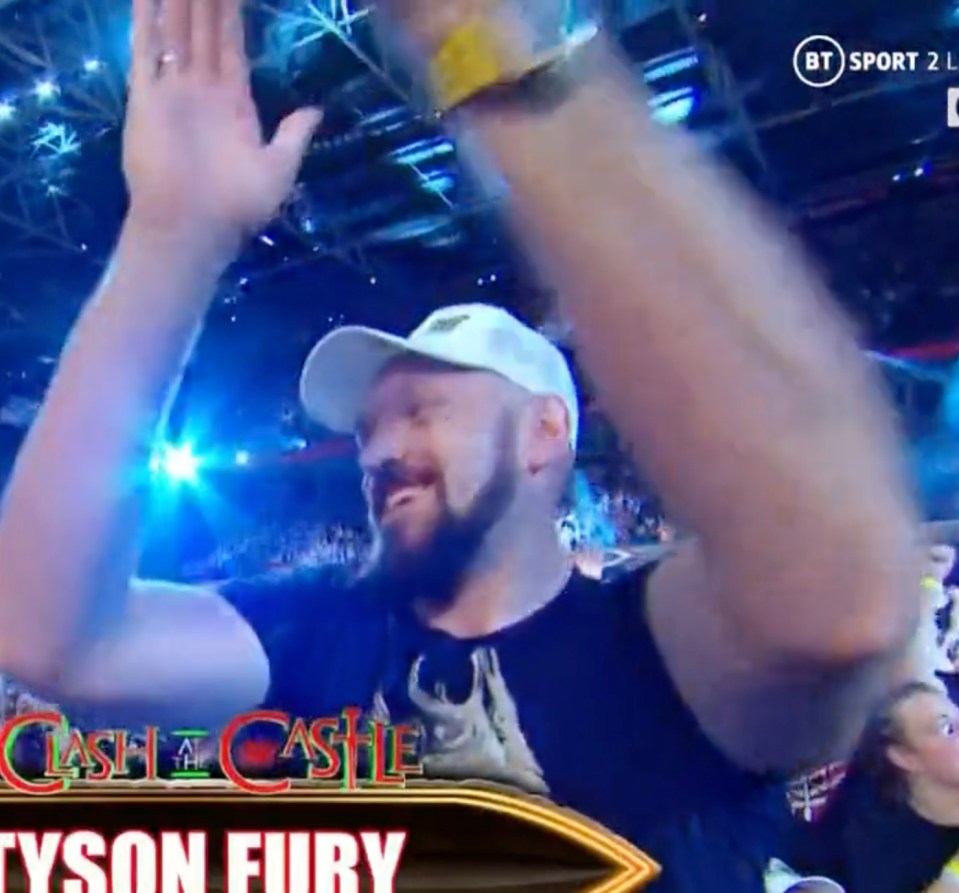 Tyson Fury received a hero's welcome from the crowd at WWE Clash at Castle