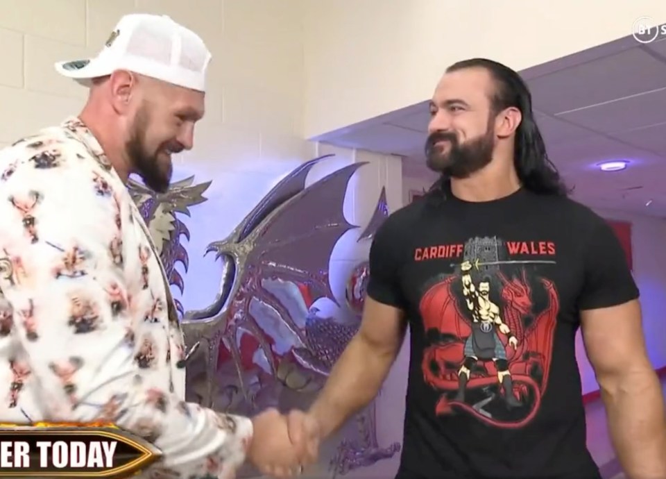 Tyson Fury met Drew McIntyre backstage at  WWE Clash at the Castle