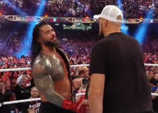 Tyson Fury shook Roman Reigns' hand after he beat Drew McIntyre