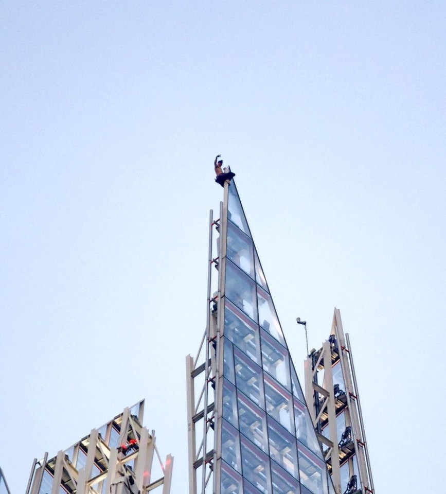 He waved from the top of the tallest building in Britain