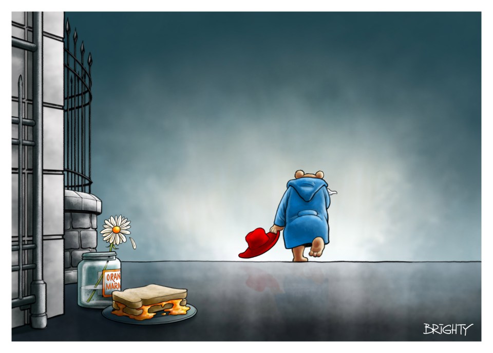 The Paddington Bear cartoon drawn to commemorate the Queen's death