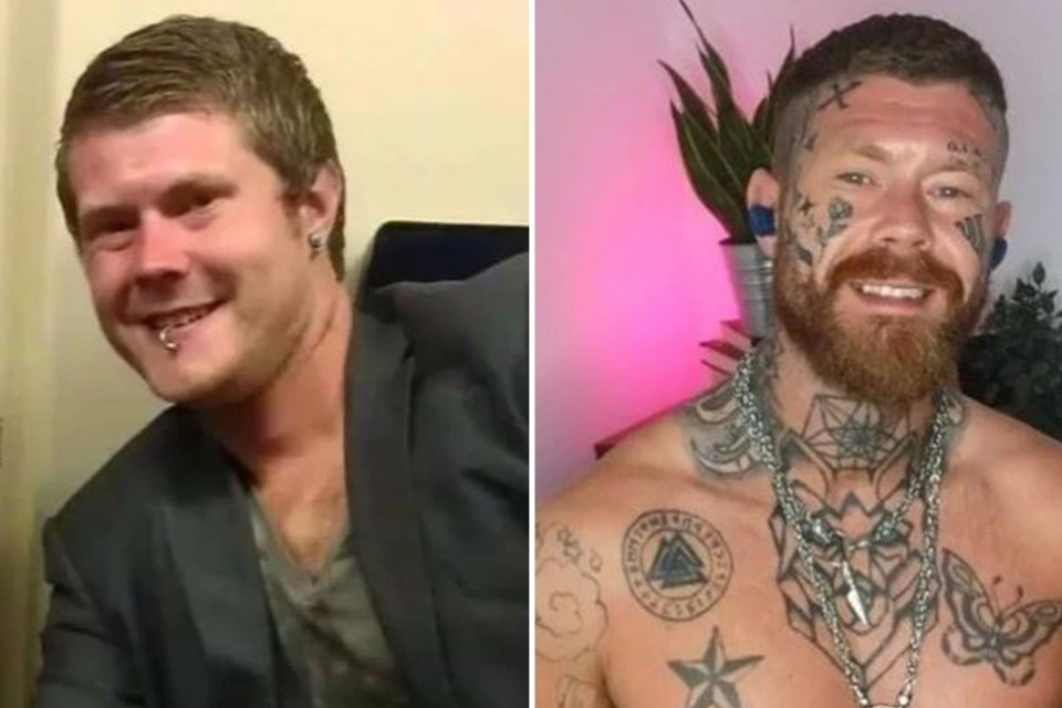 Matt Murray from the new UK series hasn't always looked so heavily tattooed