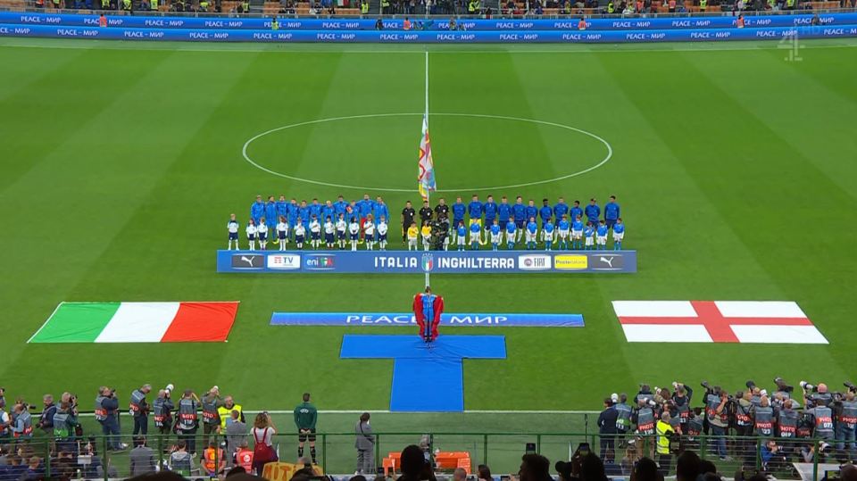 The singer then stripped off to reveal a full Italy kit