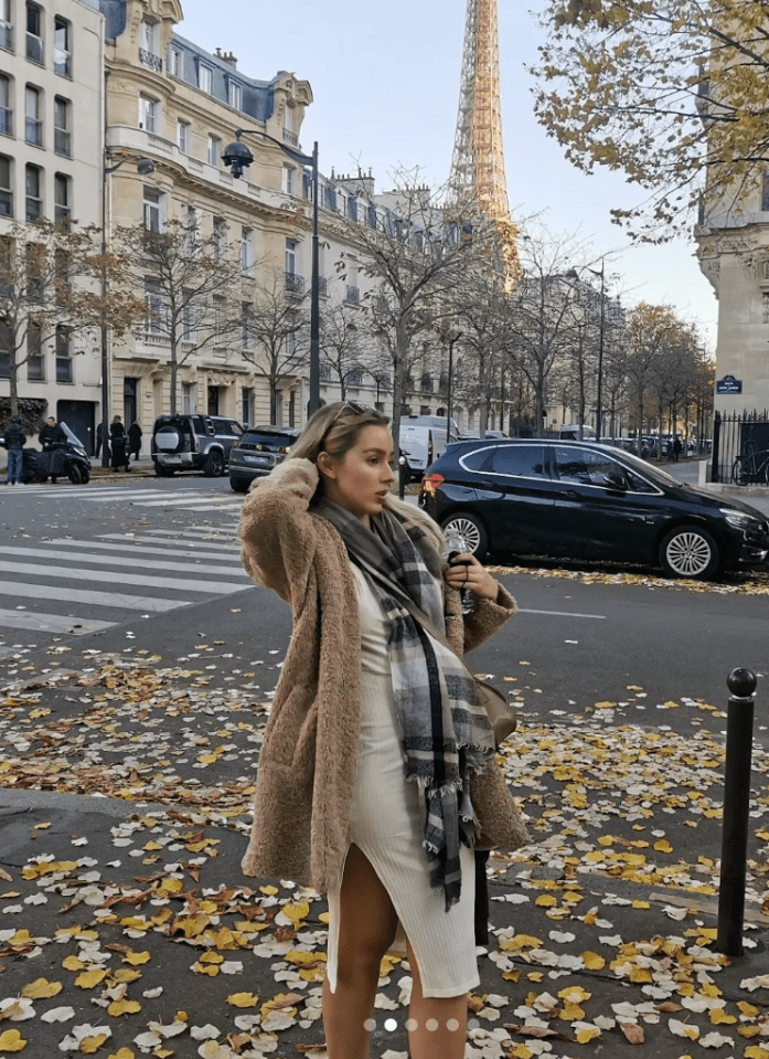 The budding TV star poses with the Eiffel Tower in Paris