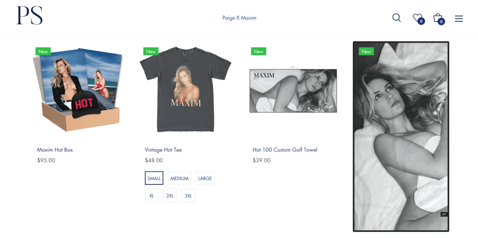 The 29-year-old is selling T-shirts, posters and other merchandise on her official website