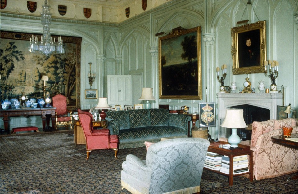 The Royal Lodge's drawing room, as seen in 1981