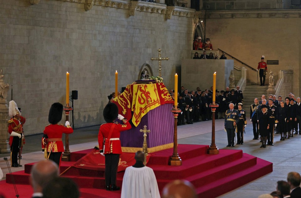 Royals inside the Palace of Westminster following yesterday’s procession