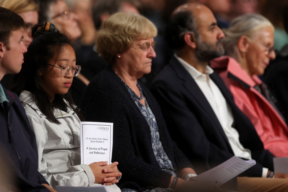 Members of the public reflected on the life of The Queen during the service