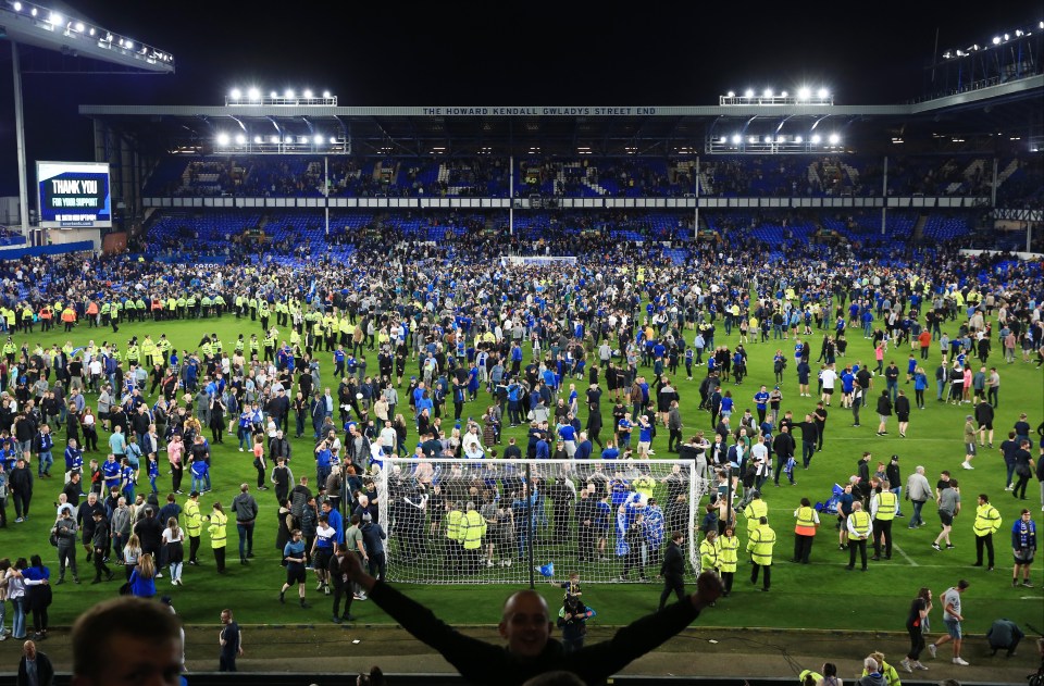 Fans invaded the pitch after the 3-2 win over Palace