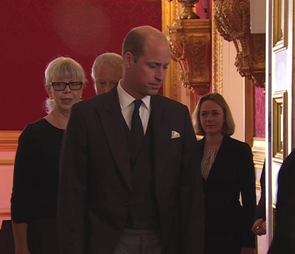 William appeared emotional as he arrived at the council