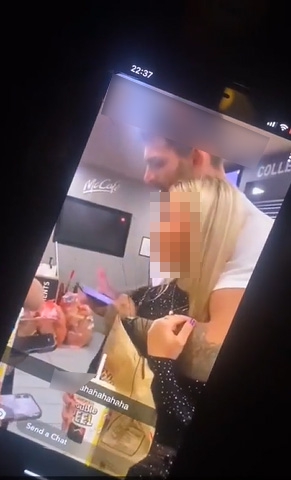 He was also filmed cosying up to another girl in McDonald's