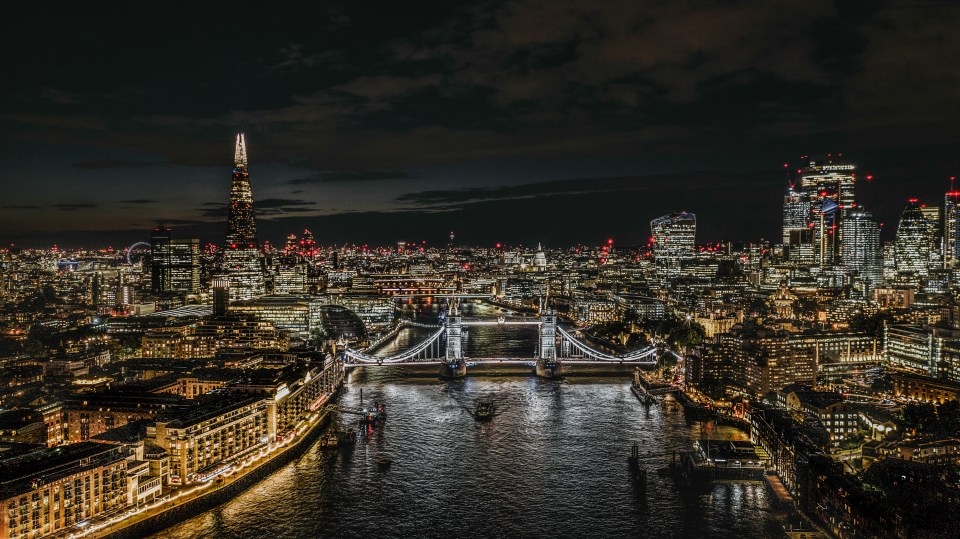 The stunning night-time photo of London, with Tower Bridge taking centre stage