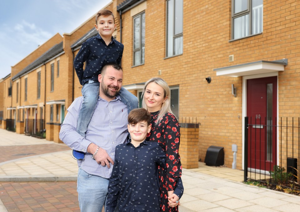 Andreea Gherasium and Sebastian – pictured with kids – are struggling to get by and worry of what may happen when their four-year fixed rate mortgage ends