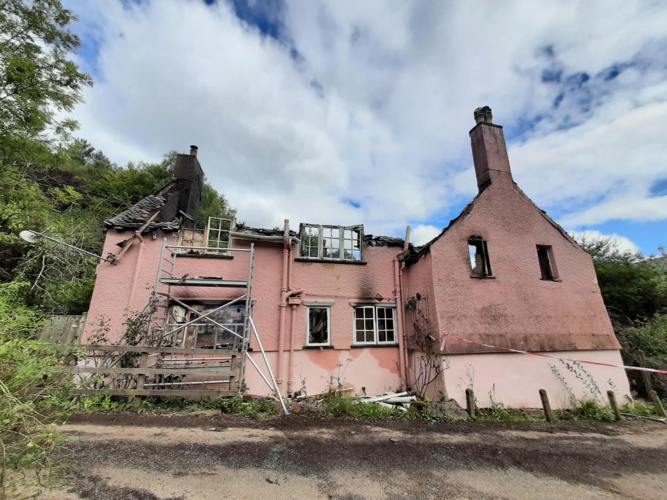 Incinerated remains were found in the ruins of the thatched cottage in Exmoor National Park