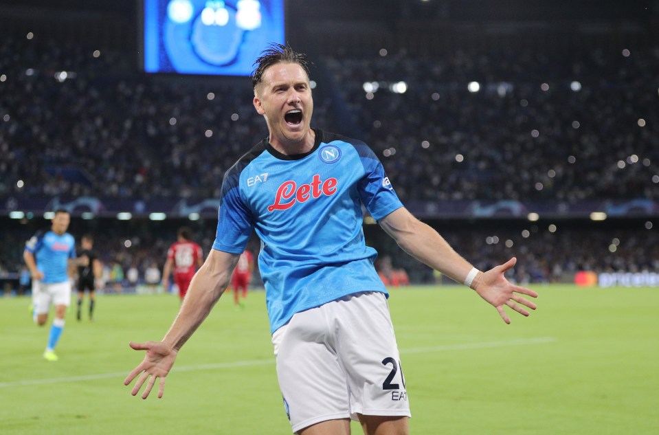 Piotr Zielinski scored twice as the Reds were thumped 4-1 in Naples