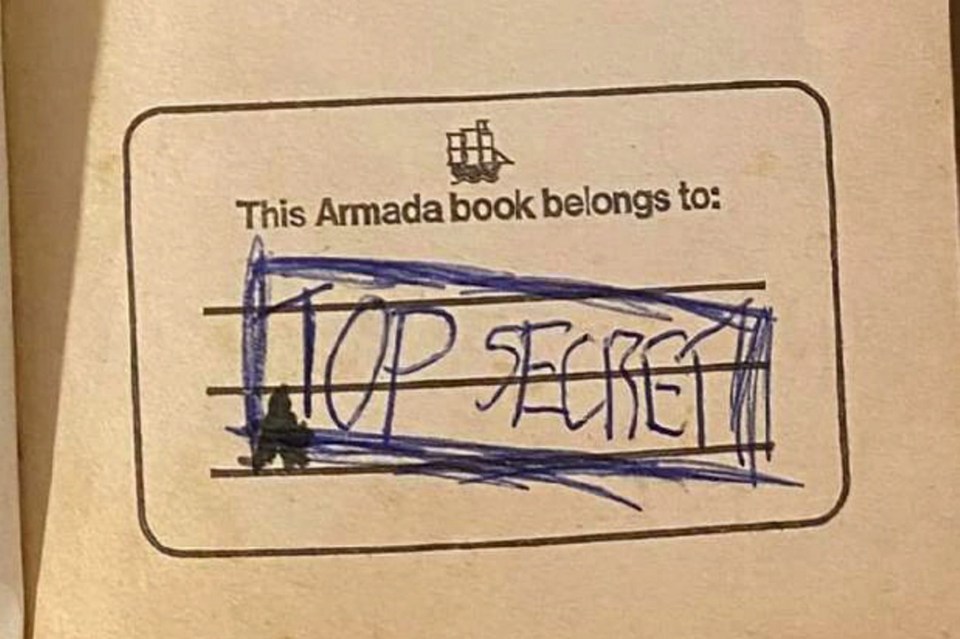 Tom had marked the book with a 'Top Secret' note when he was young