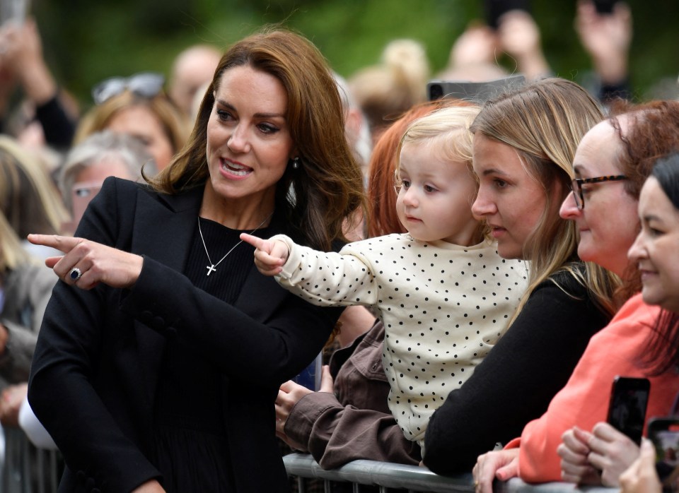 The princess gestures while speaking to the people gathered outside Sandringham Estate