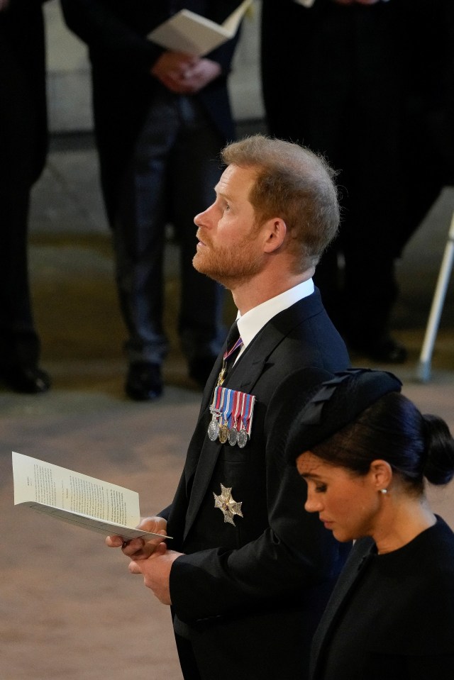 Harry was emotional during a service of thanksgiving for his grandmother on Wednesday