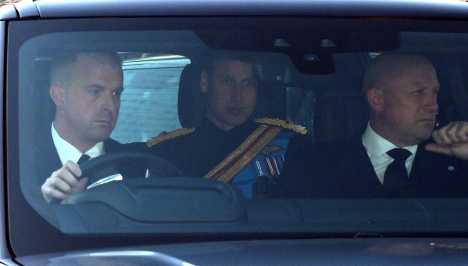 Prince William made his way to Westminster Hall by car this evening