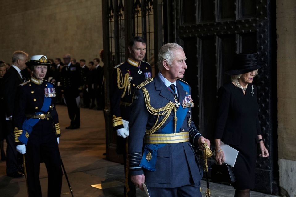 The King followed his mother's coffin to Westminster Hall earlier today