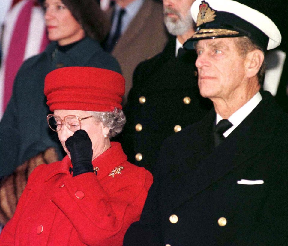 Her Majesty wept at the Royal Yacht Britannia's decommissioning service in 1997