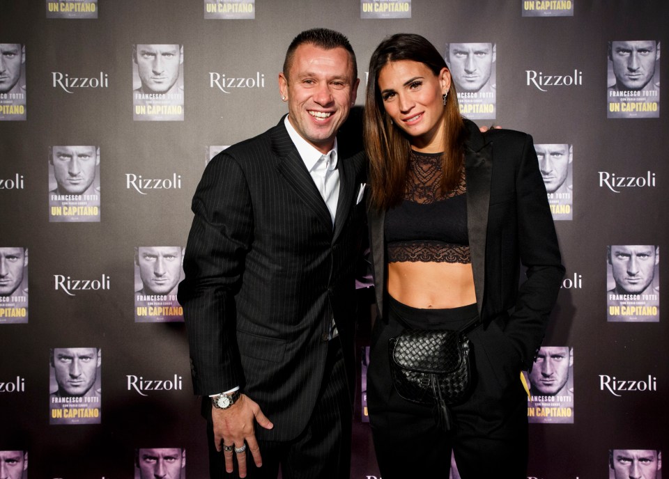 Antonio Cassano, pictured with wife Carolina Marcialis, has been an outspoken critic of Ronaldo