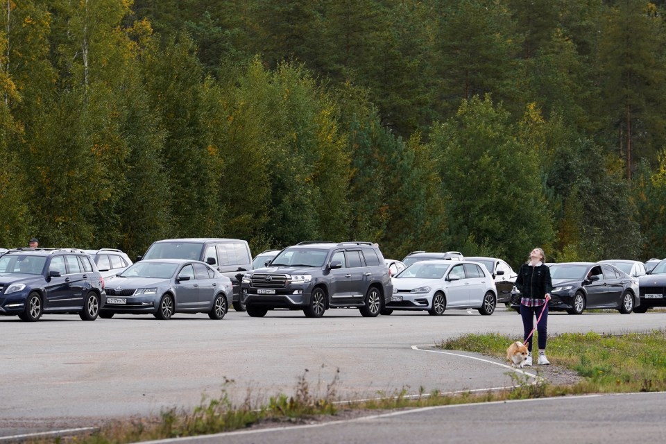 Huge queues have formed at Russia's borders