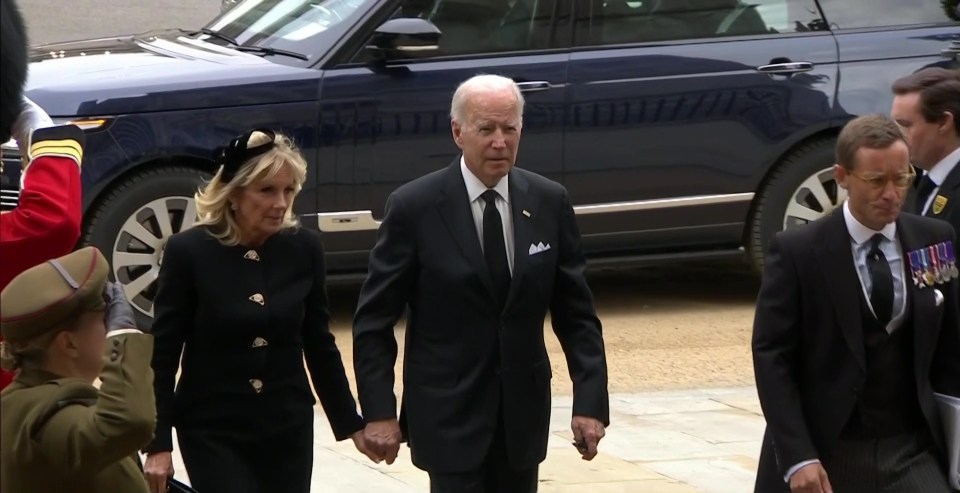 US President Joe Biden arrived just after 10am with the First Lady Jill